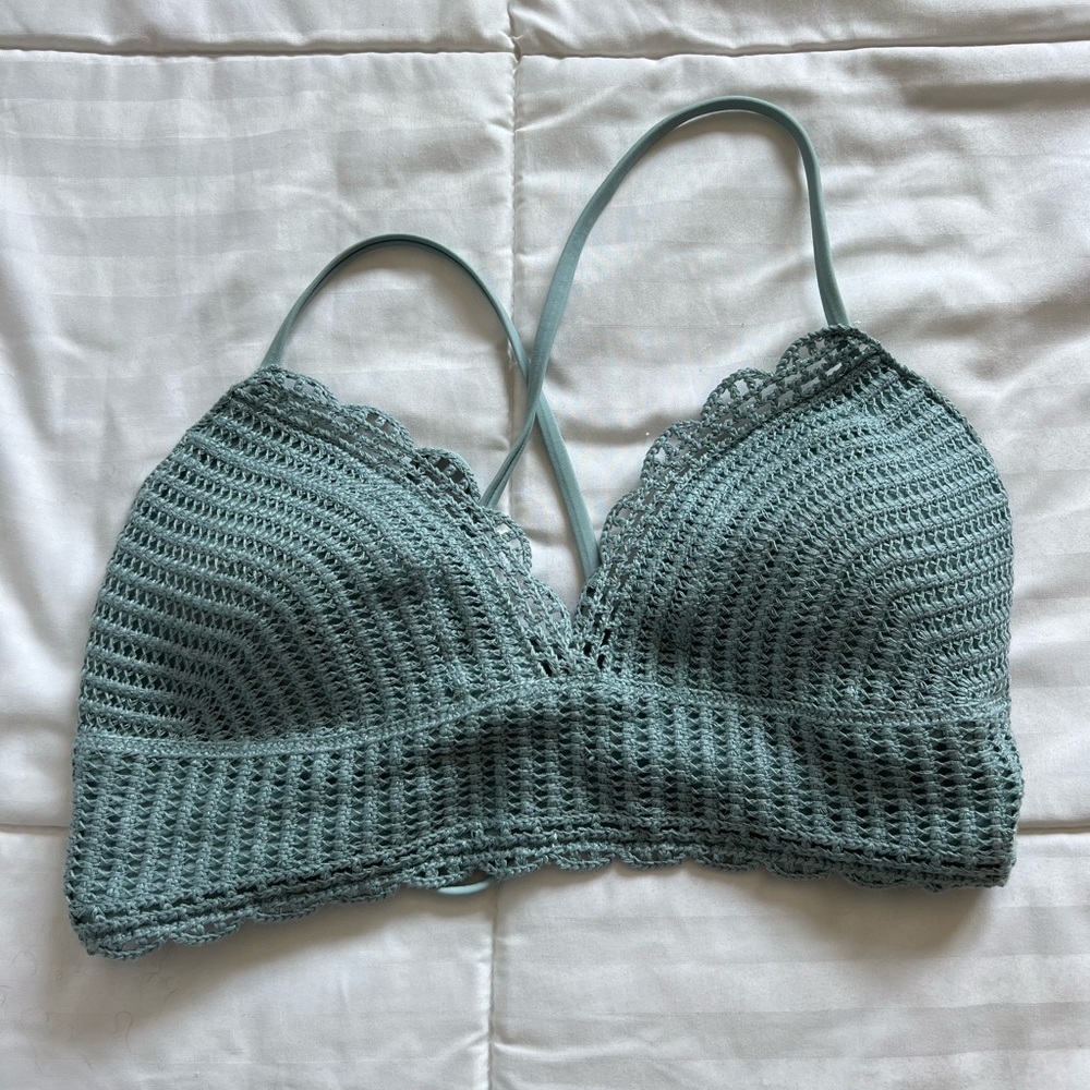 Brand new without tags teal hollister bikini top